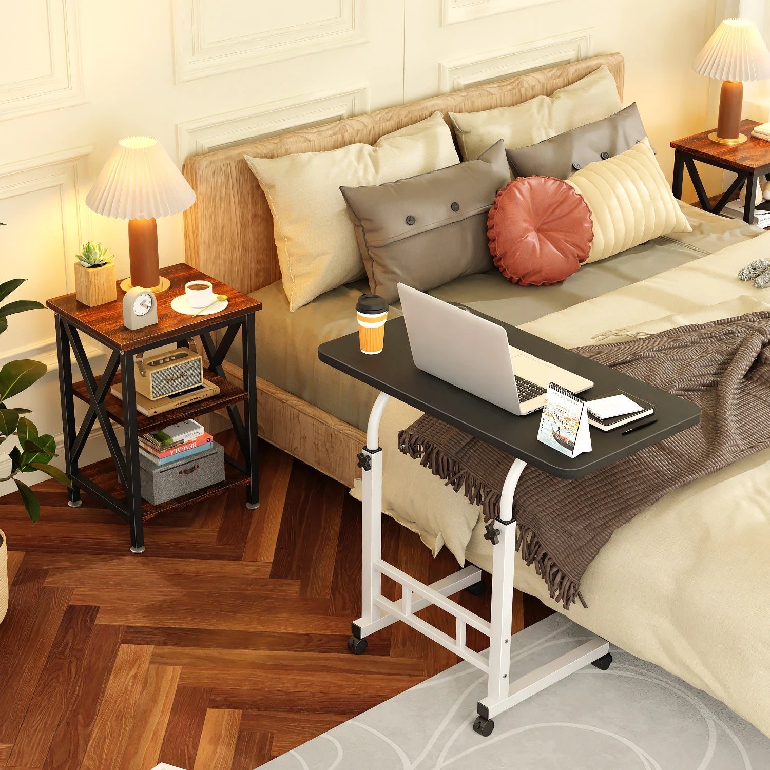 Mesas Laterales Con Ruedas Soportes Para Laptops Con Ruedas Y De Altura Ajustable,60x40x90cm Mesas De Reunión,mesas Laterales,ajustable Escritorio Mesas Para Jardin Altura Ajustable Mesa Laterales Escritorio
