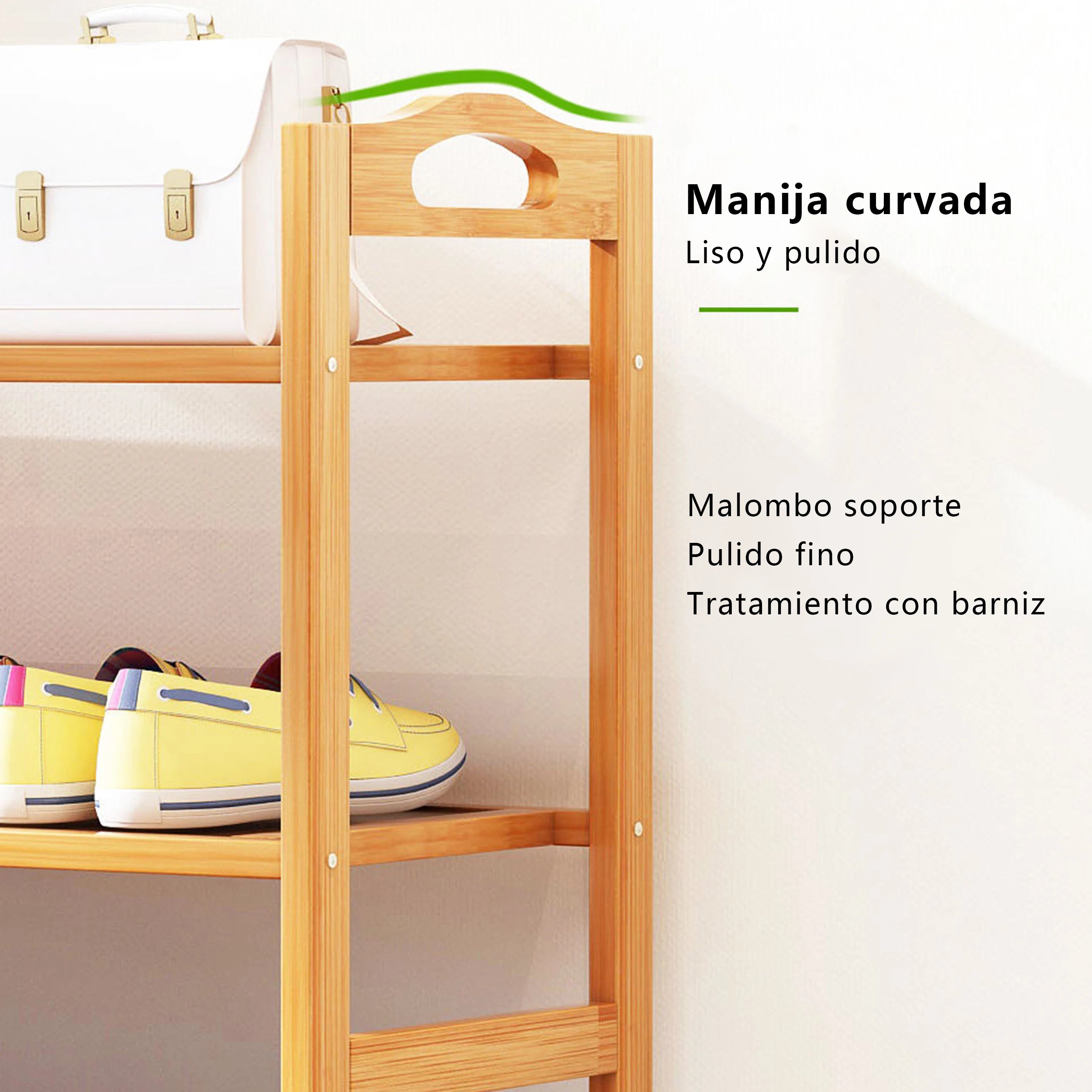 1pieza Estante de zapatos plegable de bambú, almacenes locales instalación gratuita en interiores, estante de almacenamiento de varias capas, dormitorio, hogar, puerta de almacenamiento, artefacto,