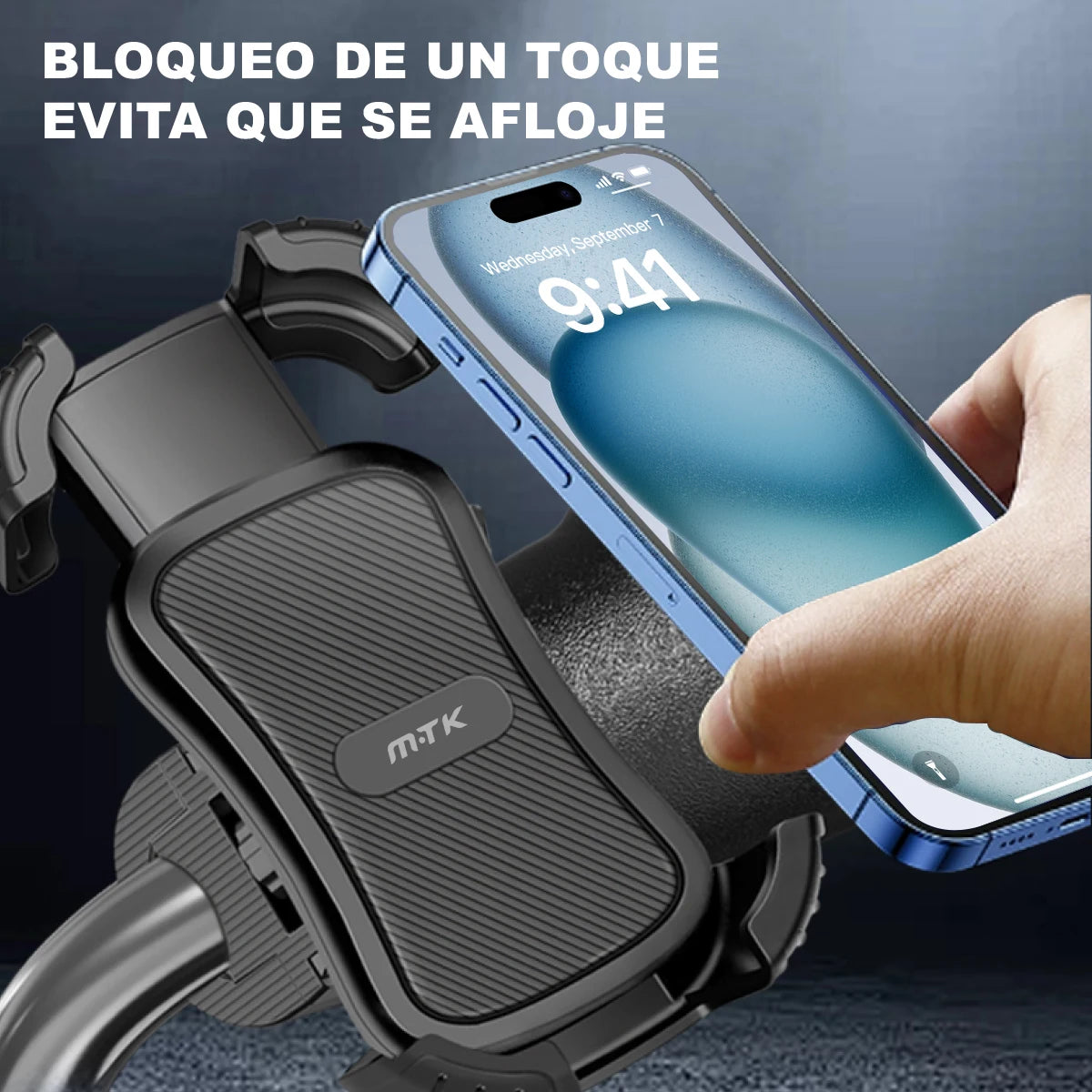 Soporte Celular Bicicleta, Soporte Movil Moto Universal 360 ° Rotación Anti Vibración Porta Telefono Motocicleta Montaña Soporte
