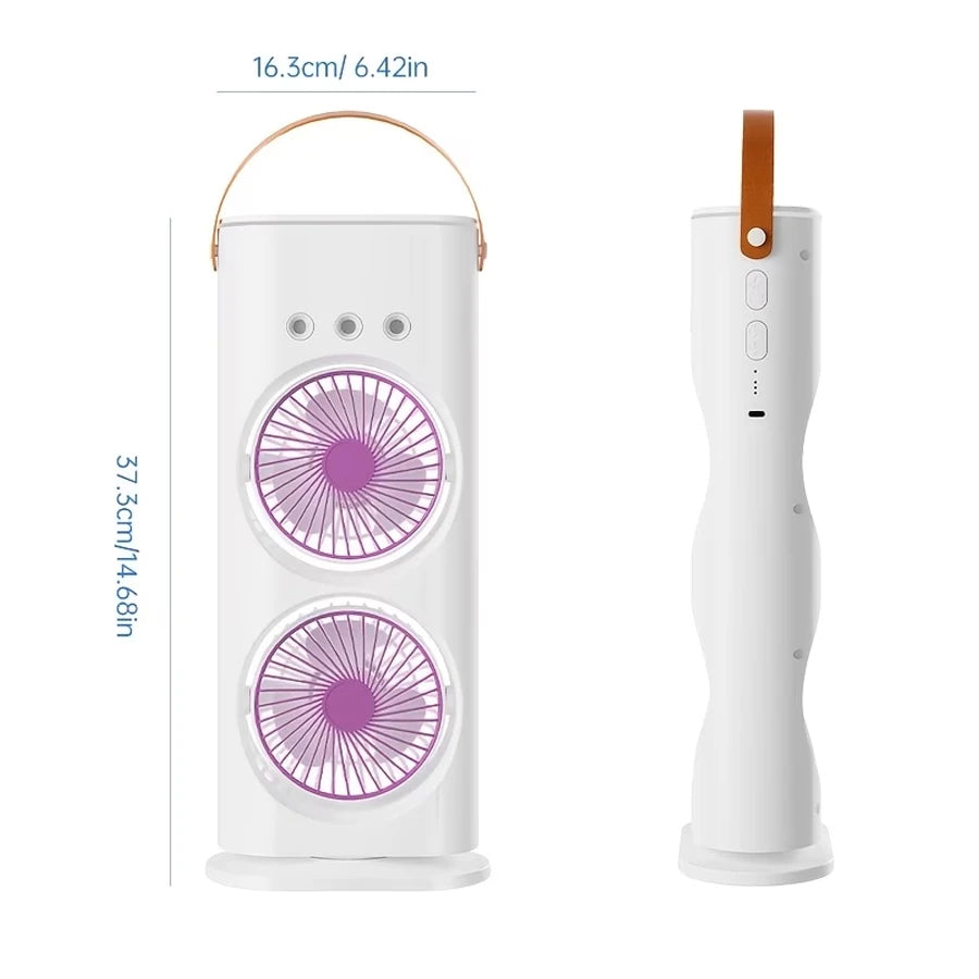 ¡Tecnología de enfriamiento en 3 segundos! Aire acondicionado y humidificador portátil USB de 6 velocidades - Ultrasilencioso 25dB, temporizador de 6H para hogar/oficina/residencia universitaria | Enfriamiento instantá