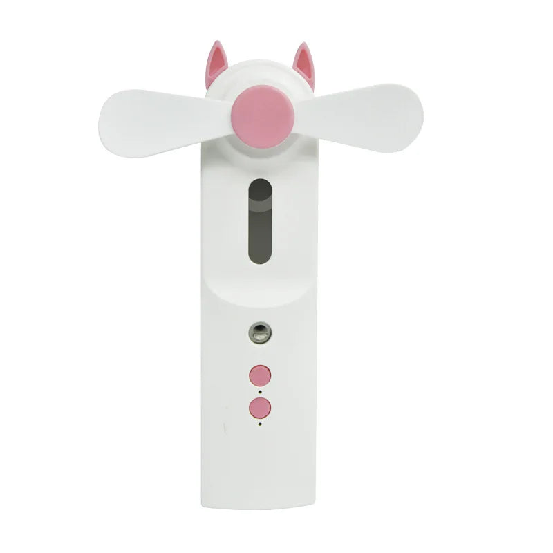 Ventilador de nebulización portátil de mano, miniventilador recargable con PULVERIZADOR DE AGUA para hidratación facial, 30ml