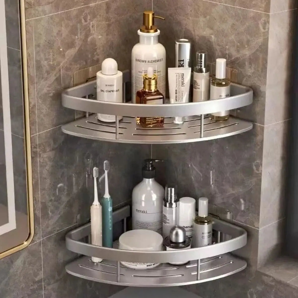 Organizador Estante Esquinero De Baño Mate Sin Taladrar 2 Piezas