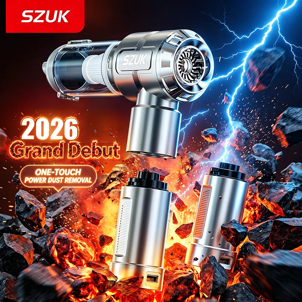 SZUK 2026 Aspiradora Inalámbrica Portátil, Mini Soplador, Nueva Aspiradora para Auto, Potente Máquina de Limpieza Manual con LED
