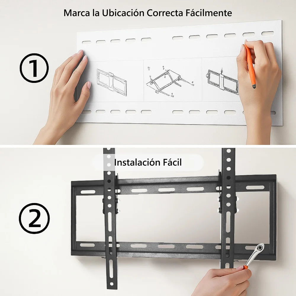 Base Soporte para TV 26-63 Pulgadas Soporta 35kg Acero Laminado en Frío SPCC para Pantalla Smart LED y LCD Universal Resistente y Firme Soporte de Television TV Base MAX VESA 400x400mm,Ajuste de Inclinación -15°