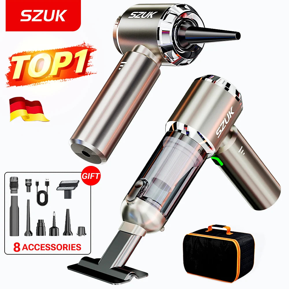 SZUK nuevo aspirador de coche 985000PA inalámbrico potente limpiador de coche inalámbrico máquina de limpieza aspirador portátil de mano soplador de aire potente aspirsdora para coche aspirador de mano potente