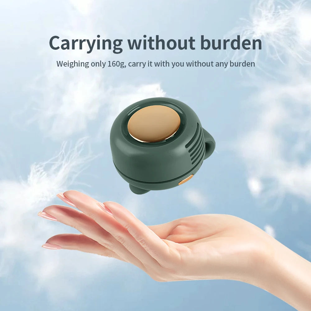 Nuevo ventilador portátil mini para exteriores, ajustable a 3 velocidades, pequeño, con clip, sin aspas, eléctrico, para cintura o camisa, ideal para deportes al aire libre y gimnasio.
