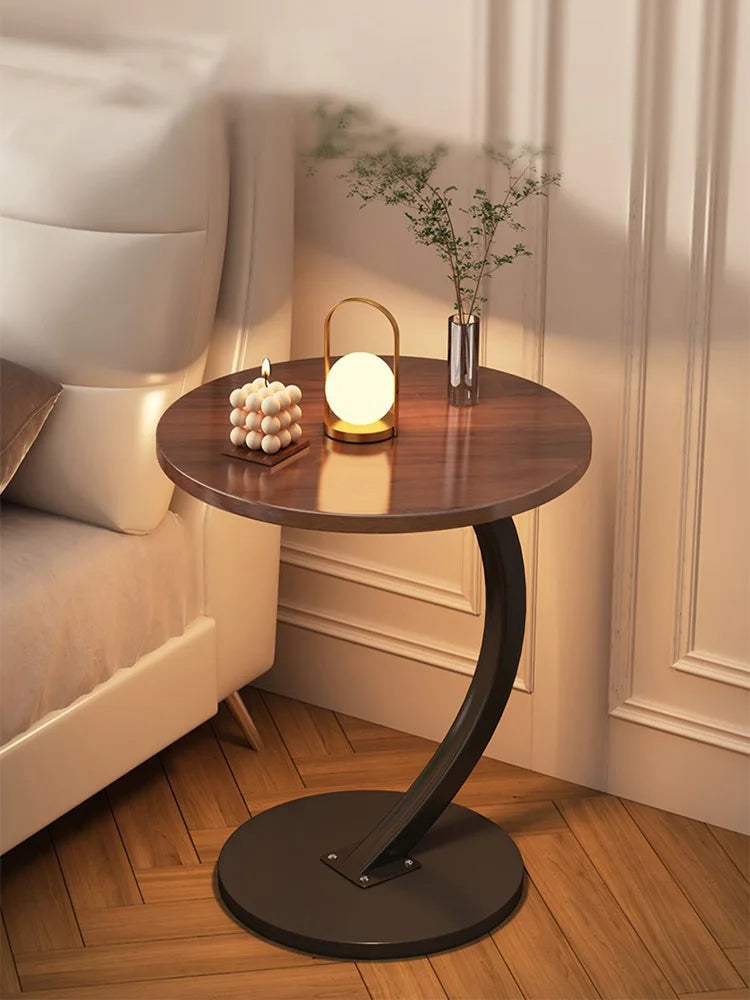 Popular mesa auxiliar/minimesa de café con estilo minimalista, con estantería de almacenamiento, mesa auxiliar de sofá móvil, diseño moderno y simple para dormitorio, hotel, balcón, sala de estar.