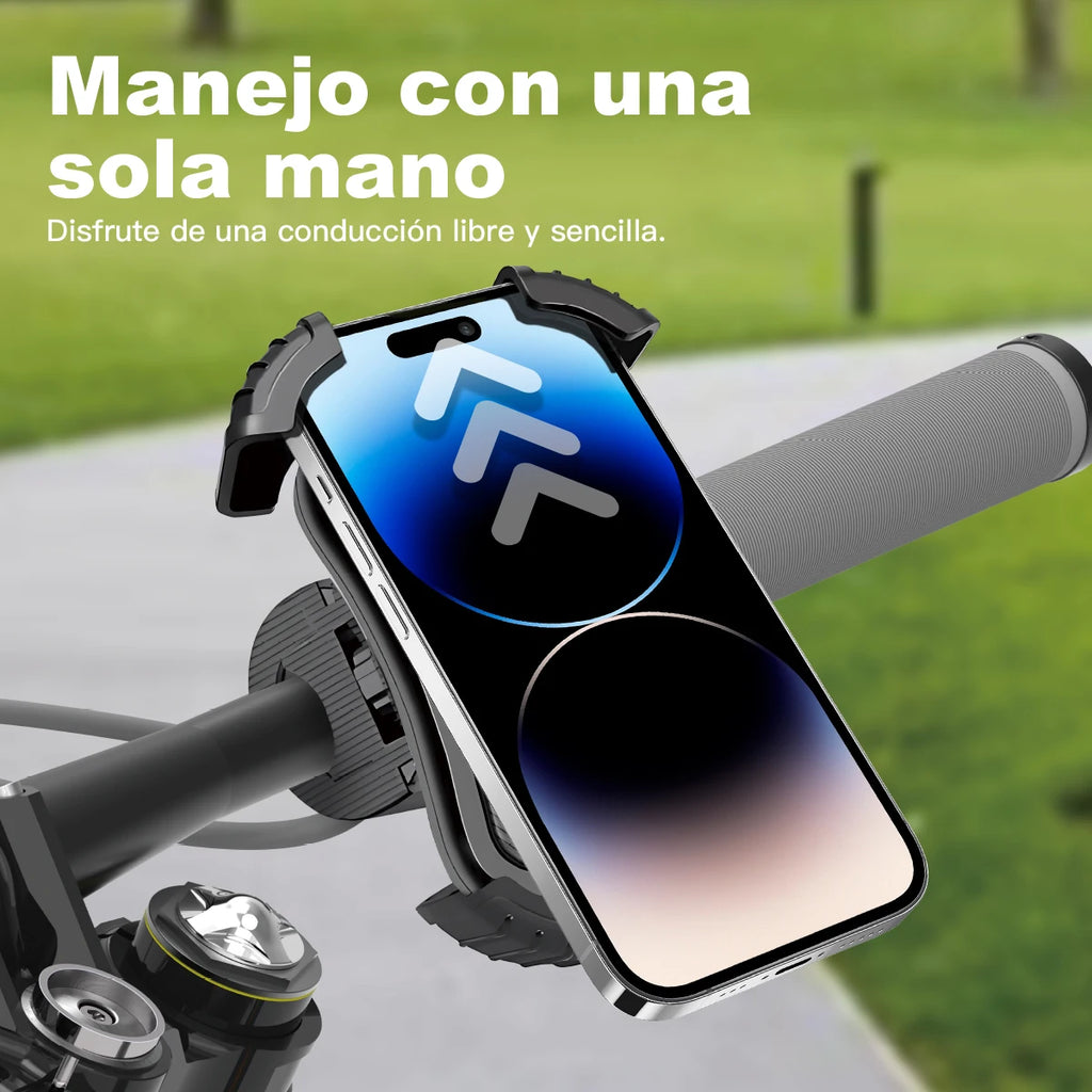 Soporte Celular Bicicleta, Soporte Movil Moto Universal 360 ° Rotación Anti Vibración Porta Telefono Motocicleta Montaña Soporte