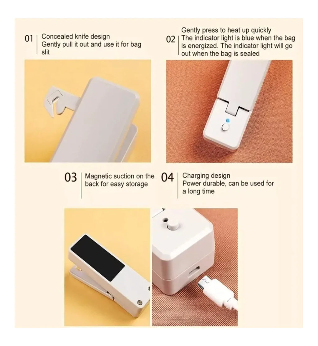 Mini Máquina De Sellado De Bolsas Lab.G De Plástico Blanco