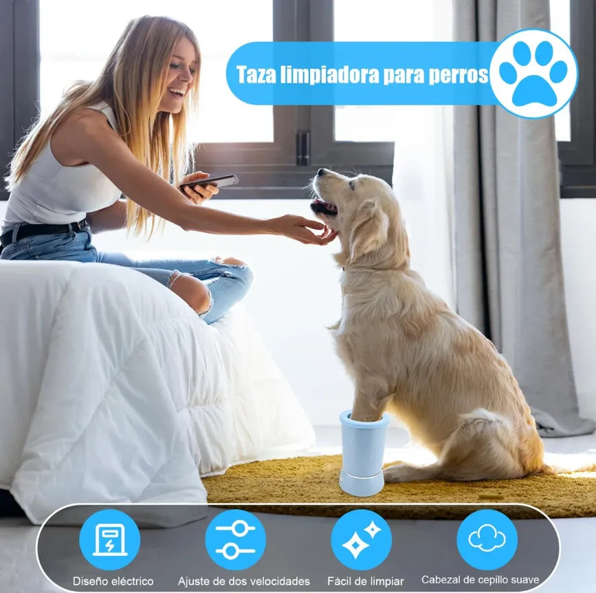 Lavador de Pies para Mascotas, Ideal para Perros y Gatos Domésticos, Vaso Portátil con Cerdas de Silicona Suave para Eliminar Suciedad y Mantener Patas Limpias en Casa o Después de Paseos