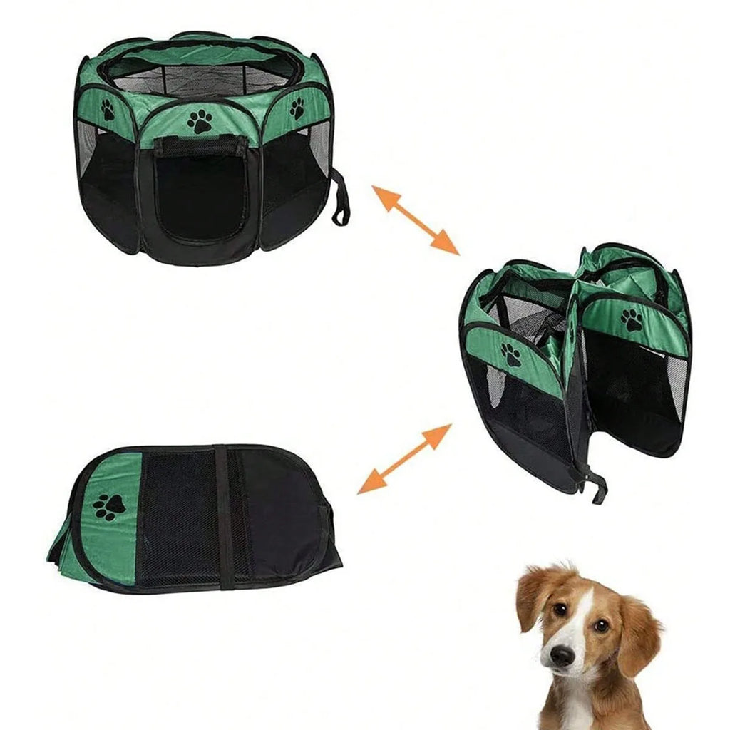 Plegable Duradero Y Portátil Lona De Oxford Valla De La Sala De Partos Para Mascotas Nido De Gato De Jaula De Perro Octogonal