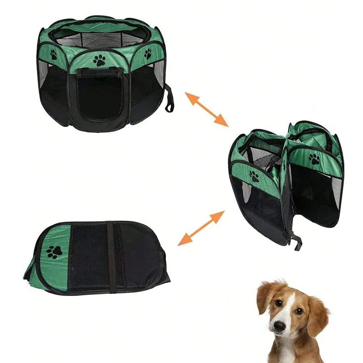 Plegable Duradero Y Portátil Lona De Oxford Valla De La Sala De Partos Para Mascotas Nido De Gato De Jaula De Perro Octogonal