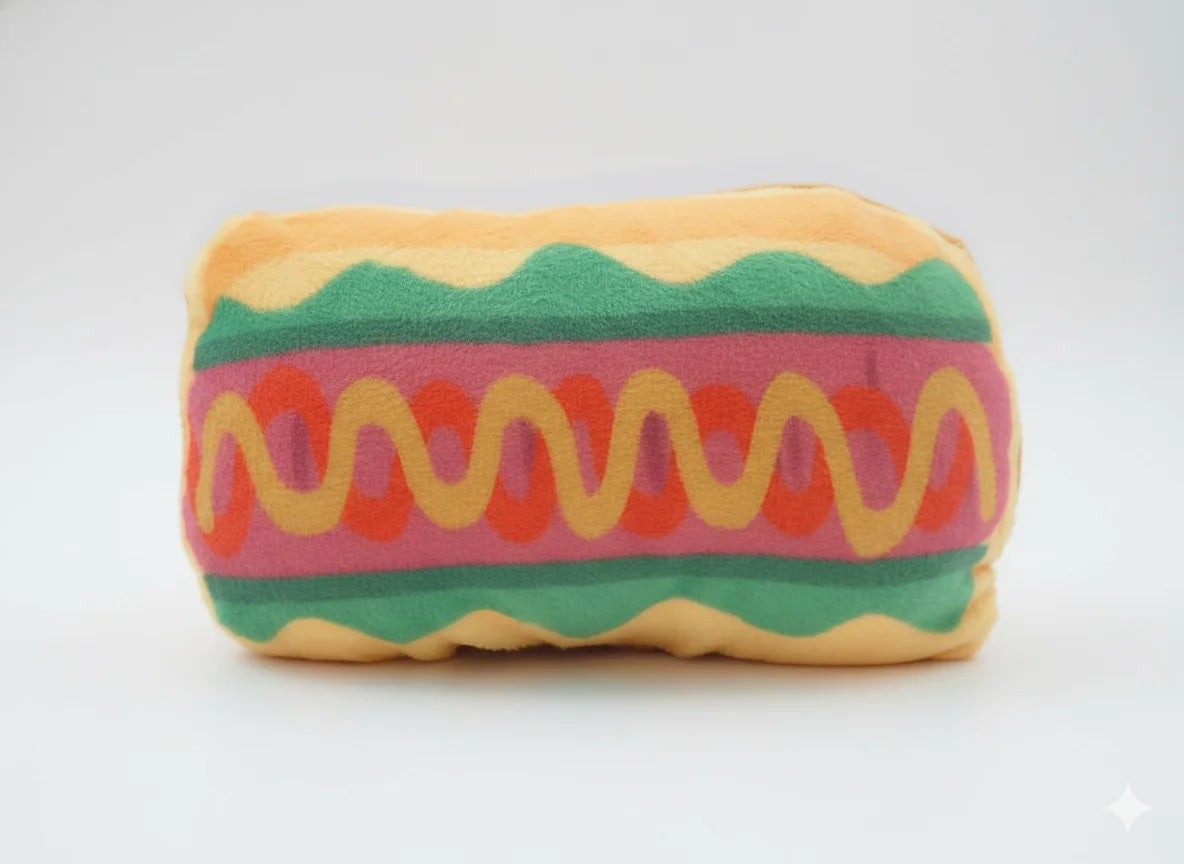Peluches para mascota, Pack 2 de pizza y hotdog , suministros para mascota, juguete molar para cachorros, alivian el estrés, pequeño , resistente, ayuda a mejorar la ansiedad, irrompible, juguete interactivo