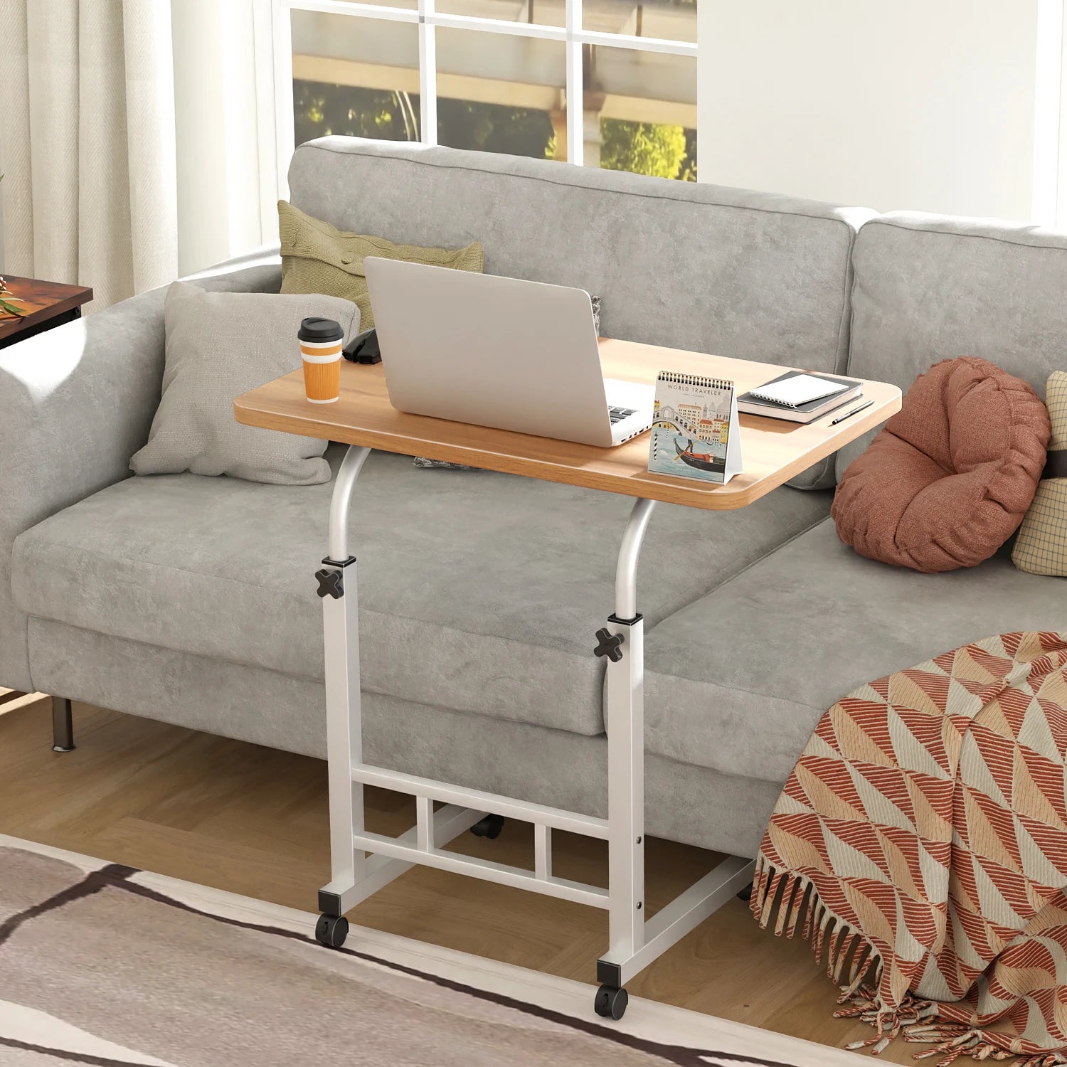Mesas Laterales Con Ruedas Soportes Para Laptops Con Ruedas Y De Altura Ajustable,60x40x90cm Mesas De Reunión,mesas Laterales,ajustable Escritorio Mesas Para Jardin Altura Ajustable Mesa Laterales Escritorio