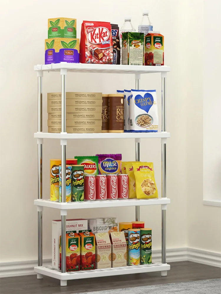 4 niveles, estante de almacenamiento moderno y minimalista independiente para aperitivos para dormitorio, cocina, accesorios de sala de estar, organización y almacenamiento de Home, almacenamiento de baño