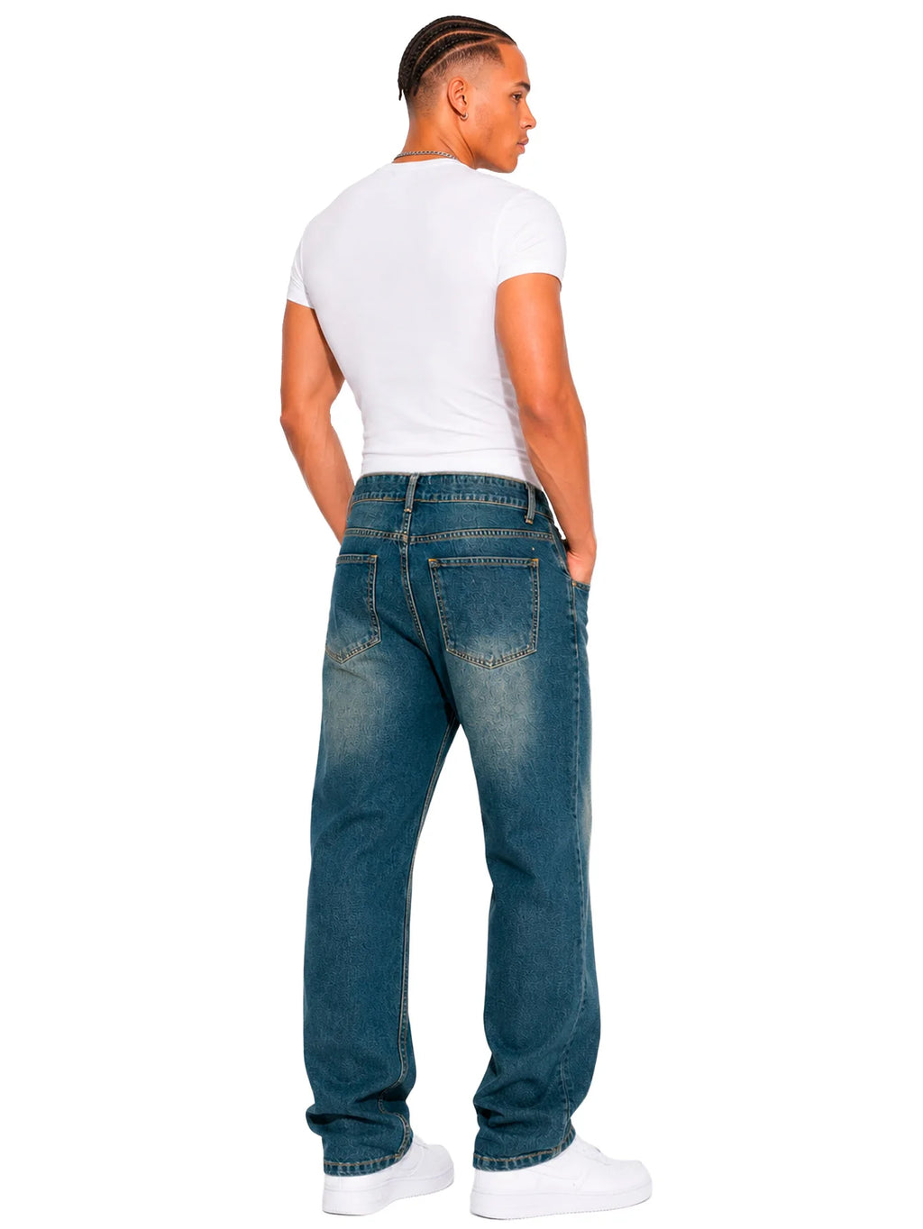 Jeans Caballero Recto Slim Fit Mezclilla Hombre