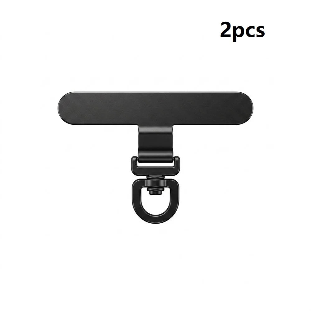 2 piezas de 360 °   Conectores giratorios de acero inoxidable para colgar teléfonos móviles, parches metálicos de seguridad para pulseras de teléfono móvil