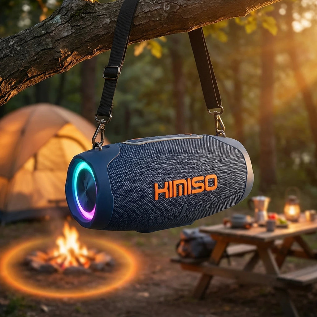 Altavoz Inalámbrico Portátil KMS-311 con Iluminación RGB, 20W de Alta Potencia, Bluetooth 5.3, Función TWS y Luces LED Intermitentes (Azul)
