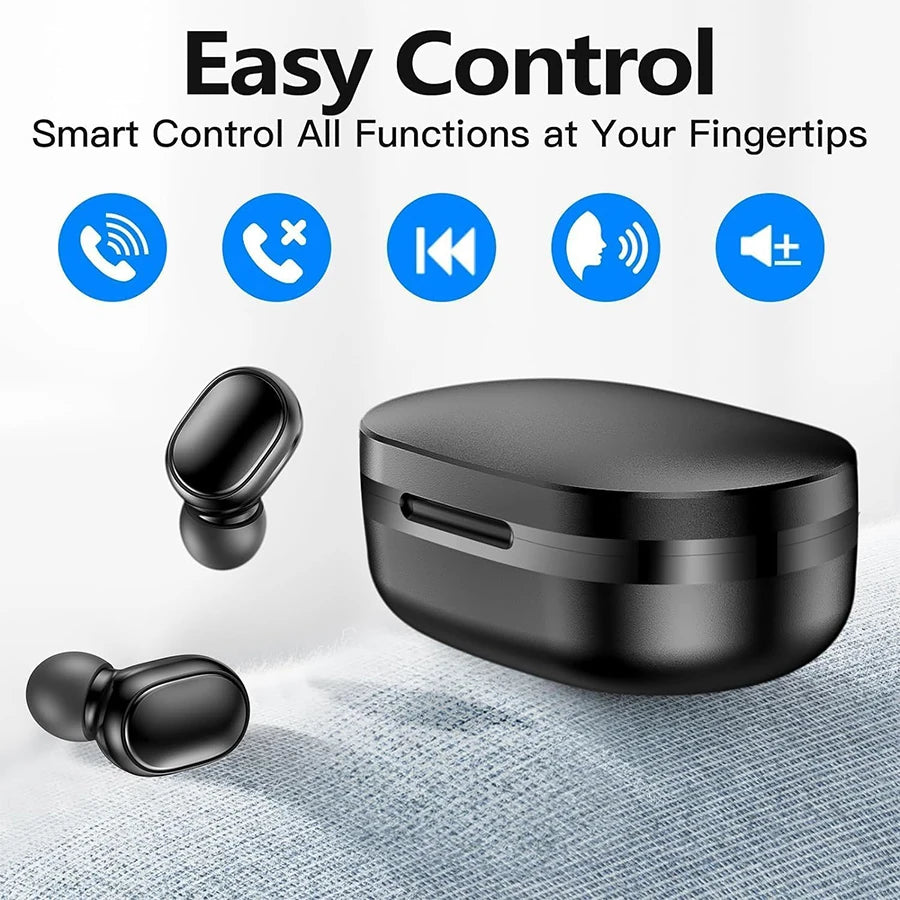 Auriculares deportivos A6S True con cancelación de ruido, reproducción de música estéreo, pantalla LCD inteligente, batería de larga duración, compatibles con todos los smartphones.