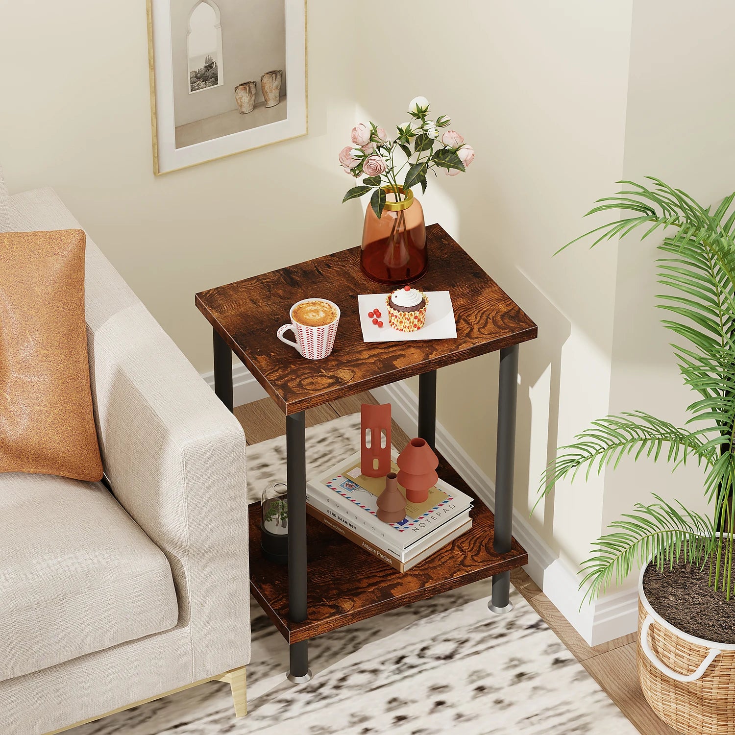 Mesa Auxiliar, Mueble Para Impresora Mesa Lateral Apilable Mesas Para Jardín Mesa De Centro Mesa Auxiliar Apilable Mesa De Noche Buró Para Recámara Mesa Auxiliar