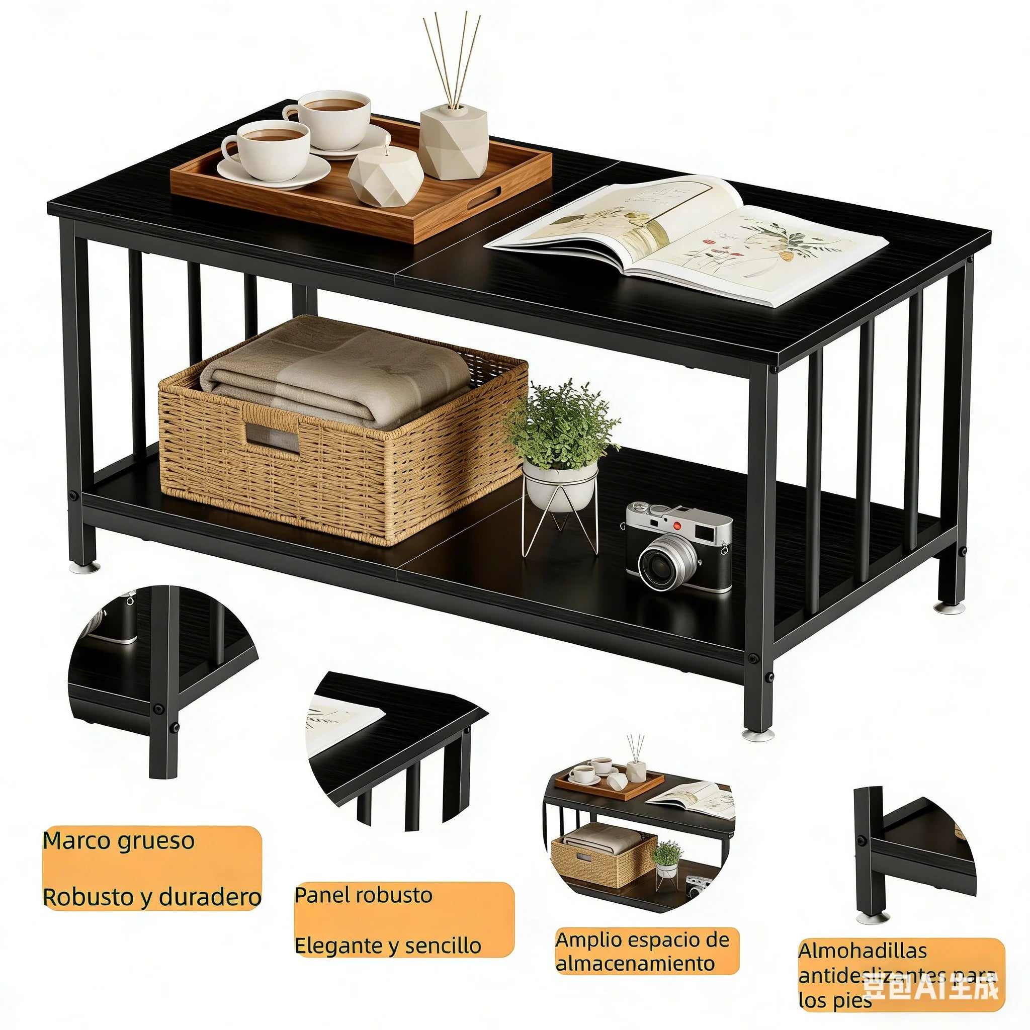 Mesa De Centro Cuadrado Minimalista Moderno Mesas De Centro Cuadrado Minimalista Moderno Auxiliar Mesa De Centro, Mesa Para Sala De Madera Moderno