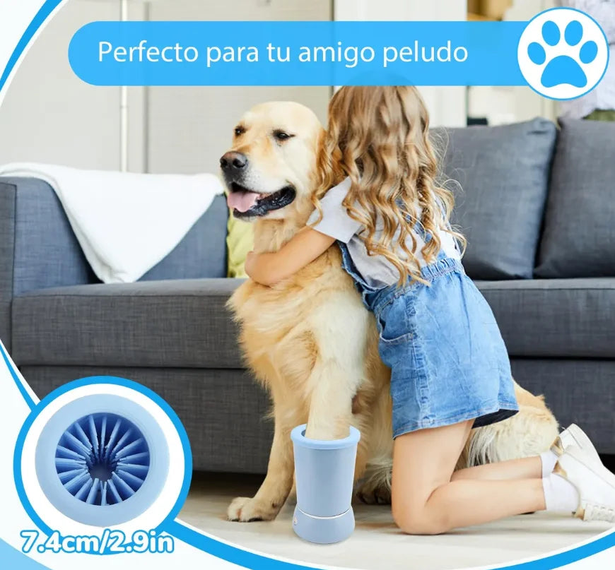 Lavador de Pies para Mascotas, Ideal para Perros y Gatos Domésticos, Vaso Portátil con Cerdas de Silicona Suave para Eliminar Suciedad y Mantener Patas Limpias en Casa o Después de Paseos