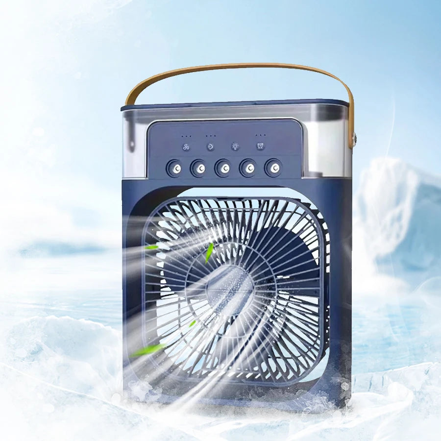 1 ventilador de enfriador de pulverización de cinco agujeros, portátil Ventilador de escritorio, adecuado para oficina, estudio, al aire libre, etc.