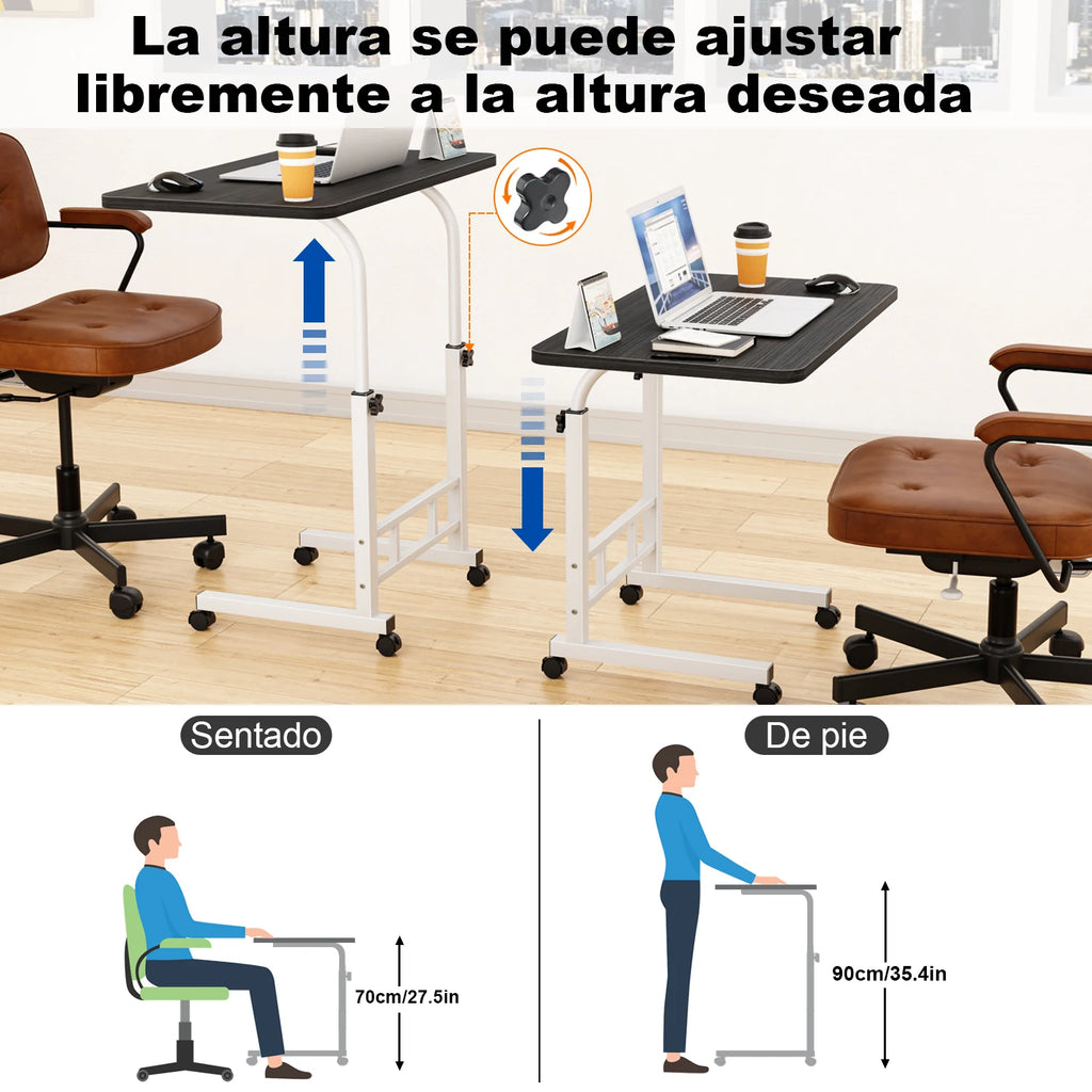 Mesas Laterales Con Ruedas Soportes Para Laptops Con Ruedas Y De Altura Ajustable,60x40x90cm Mesas De Reunión,mesas Laterales,ajustable Escritorio Mesas Para Jardin Altura Ajustable Mesa Laterales Escritorio
