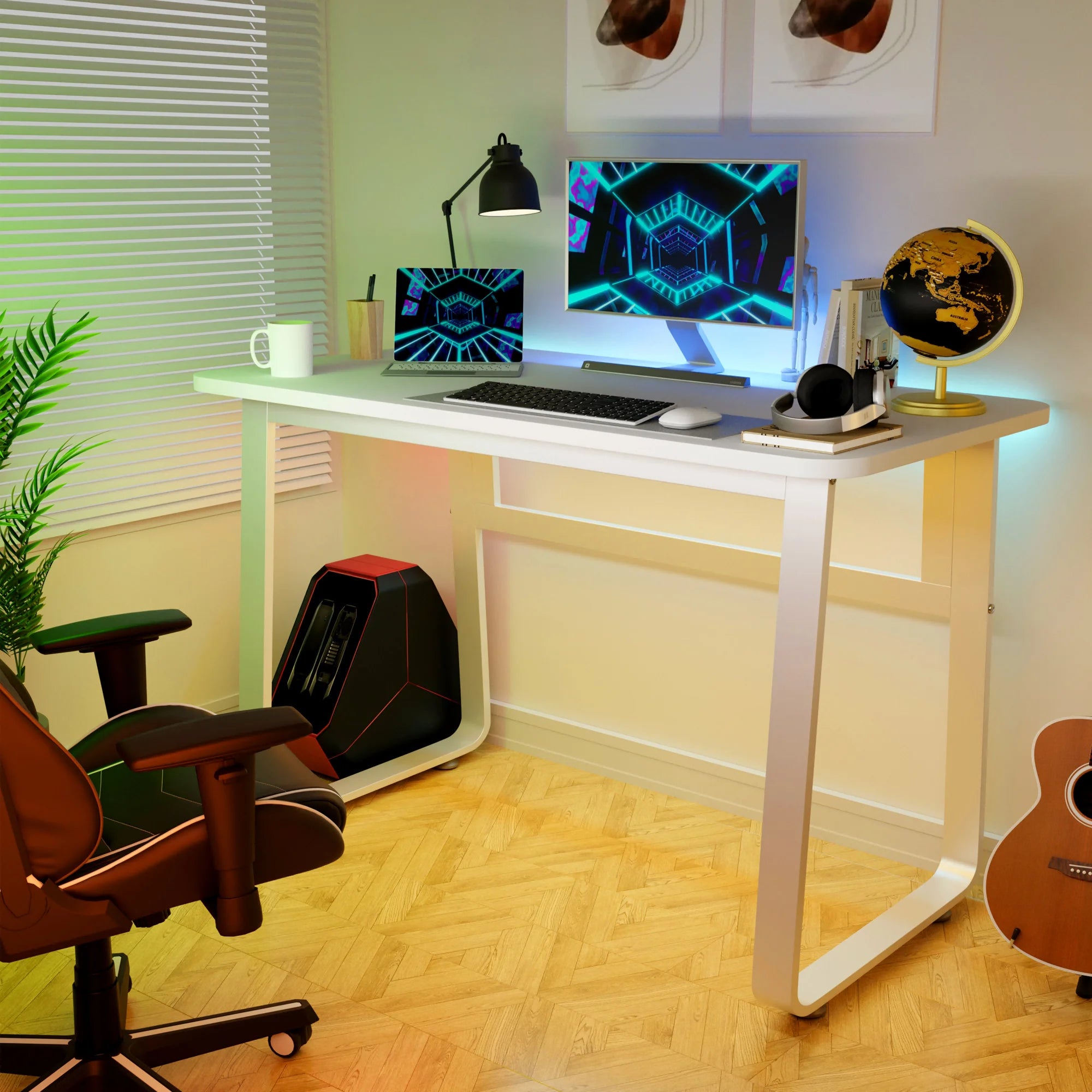 Escritorio de Computadora Moderno, Mesa de Escritorio Estilo Minimalista con Estructura Robusta para Hogar y Oficina, 100/120*60cm