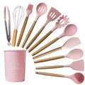 12 piezas Conjunto de utensilios de cocina de silicona,Juego de utensilios de cocina de silicona, juego de gadgets de cocina, 12 piezas raspador de vajilla antiadherente, alicates, pala, cepillo, pala de pasta, adecuad