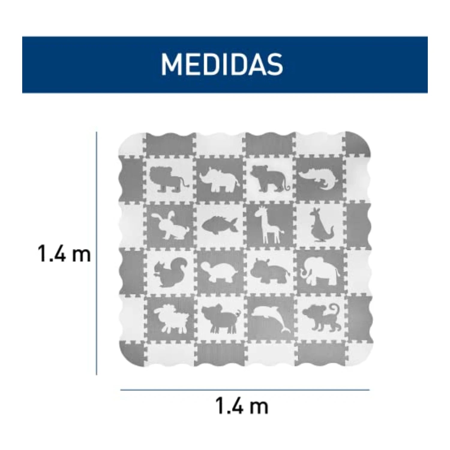 Bluelander Tapete para Bebe, Tipo Rompecabezas de Juegos para Bebés, Foamy, Espuma Sólida, Piso de Foamy de 1.3 x 1.3 m, 1 cm de Grosor, Set 36 Piezas