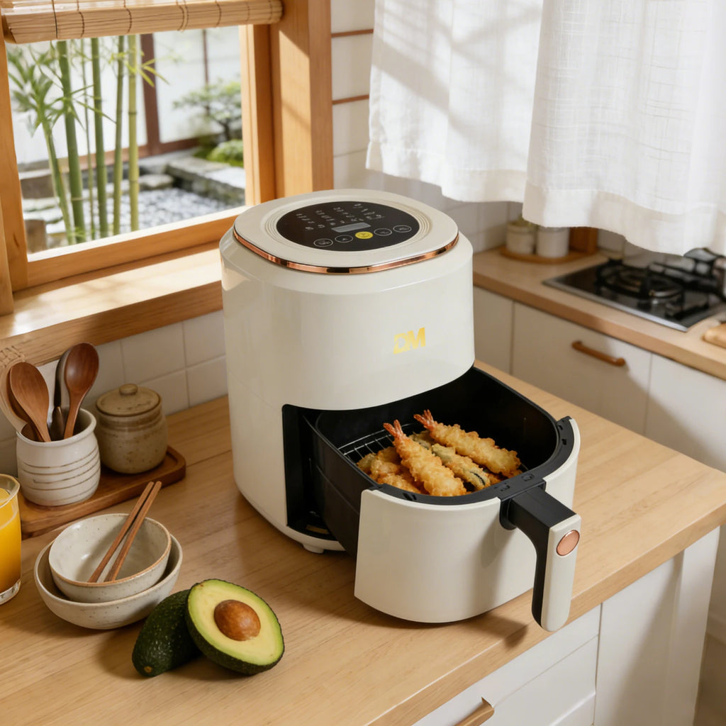 Freidora de Aire 7.5L XXL con Ventana Visual, 10 Programas Automáticos, Cocción Sin Aceite 360°, Antiadherente, Temporizador, Ideal para Pollo/Papas/Pizza, Hogar y Oficina.
