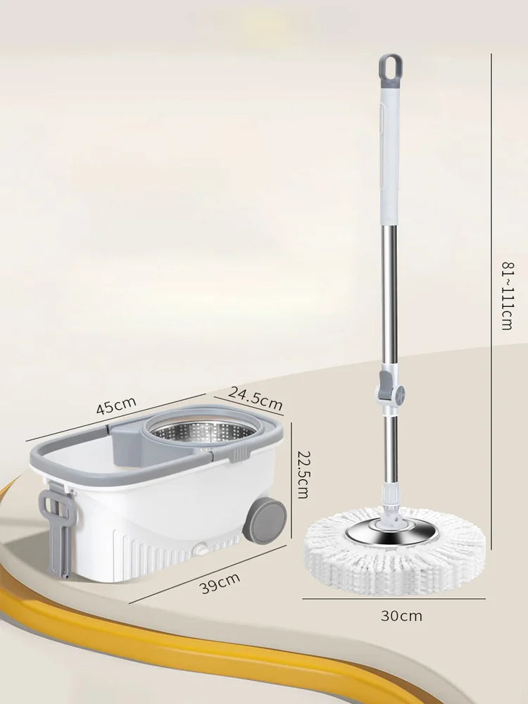 Trapeador mágico 360° spin mop: Limpieza profunda sin esfuerzo.