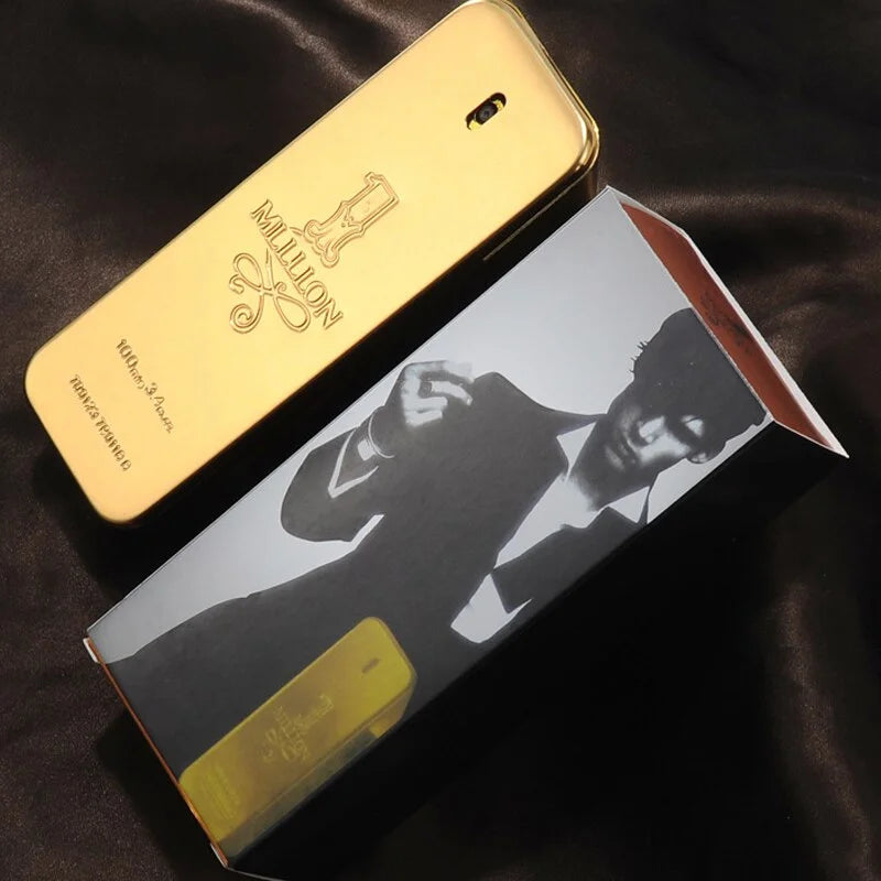 Perfume Golden Millionaire con extracto de ladrillo dorado, una fragancia amaderada masculina de larga duración, rica y masculina, 100 ml