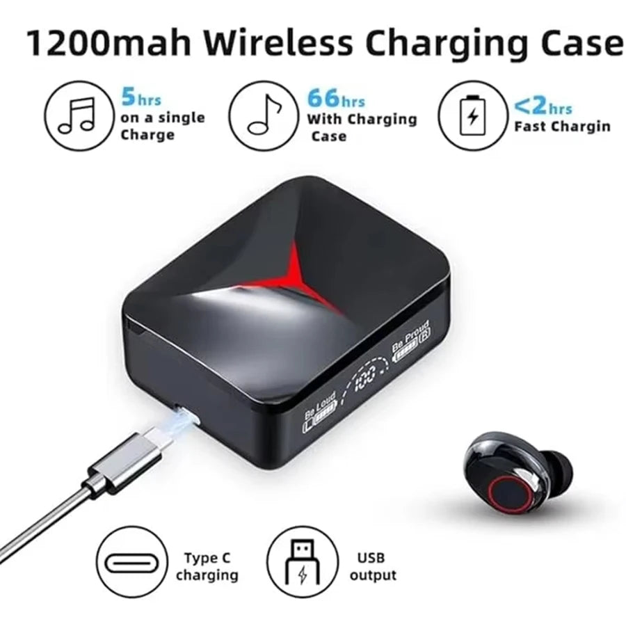 Wireless In-Ear Sports Earbuds M90 with Microphone And Noise Cancellation for Gaming, Sports, And Running/Exercise, Black Color