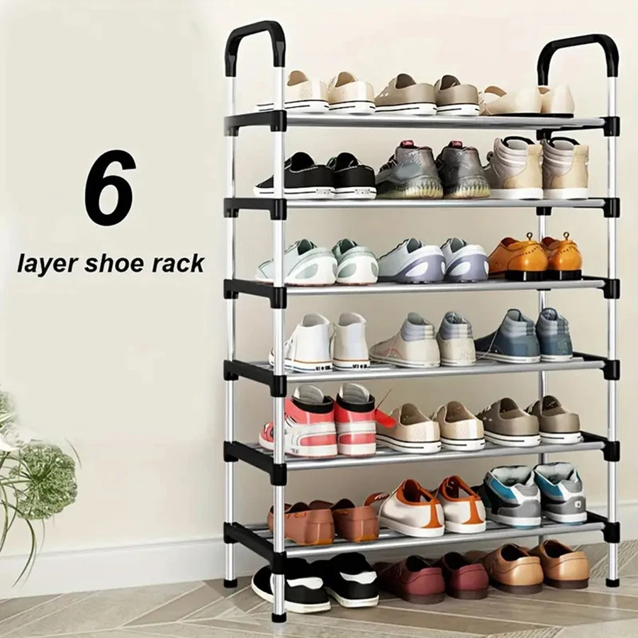 Organización familiar 6/7/8 capas de estantes de zapatos, montaje simple, almacenamiento a gran capacidad, adecuado para almacenamiento múltiple de zapatos