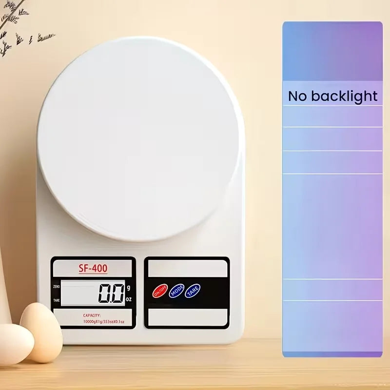 Báscula de Cocina Digital con Alta Precisión y Función Tara, Diseño Blanco Elegante con Pantalla LCD, Ideal para Hornear, Cocinar y Pesar Joyas, Pilas AAA no incluidas