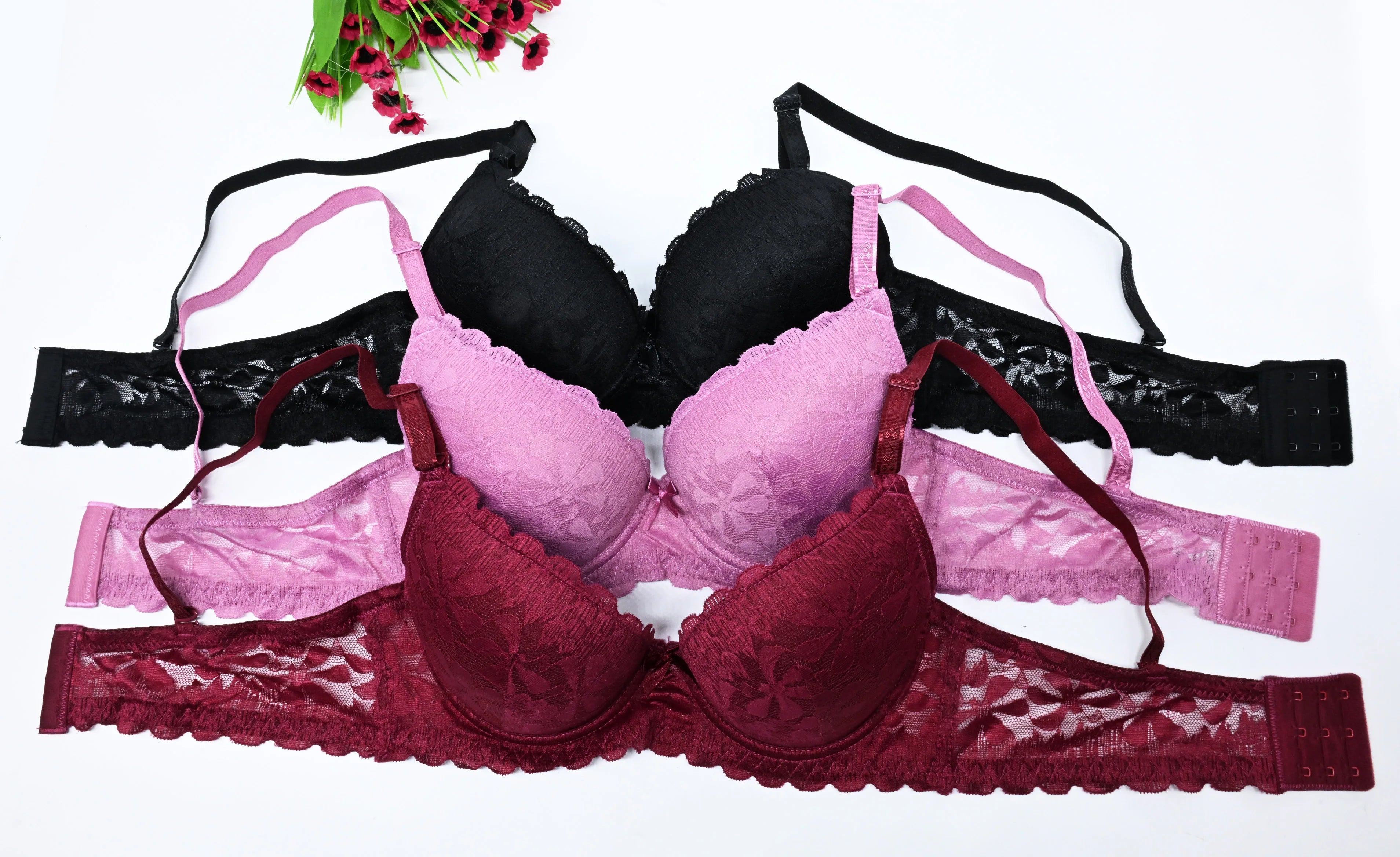 BR6022B Sujetador estampado (3 piezas) Copa B push up