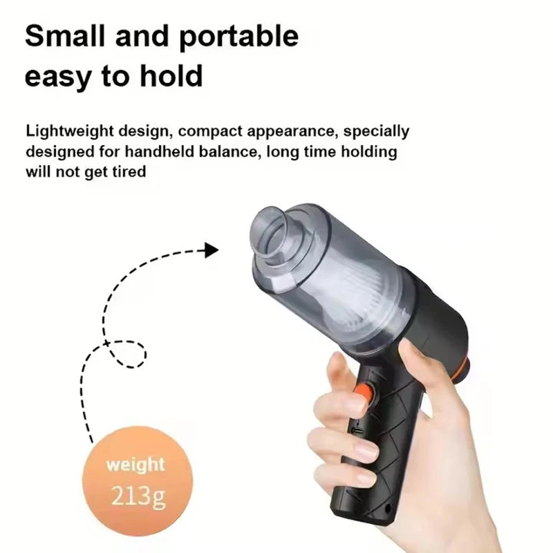 Aspirador de coche inalámbrico de 120W, aspirador portátil de mano inalámbrico para polvo, aspirador de alta potencia para el hogar, la Oficina y el coche