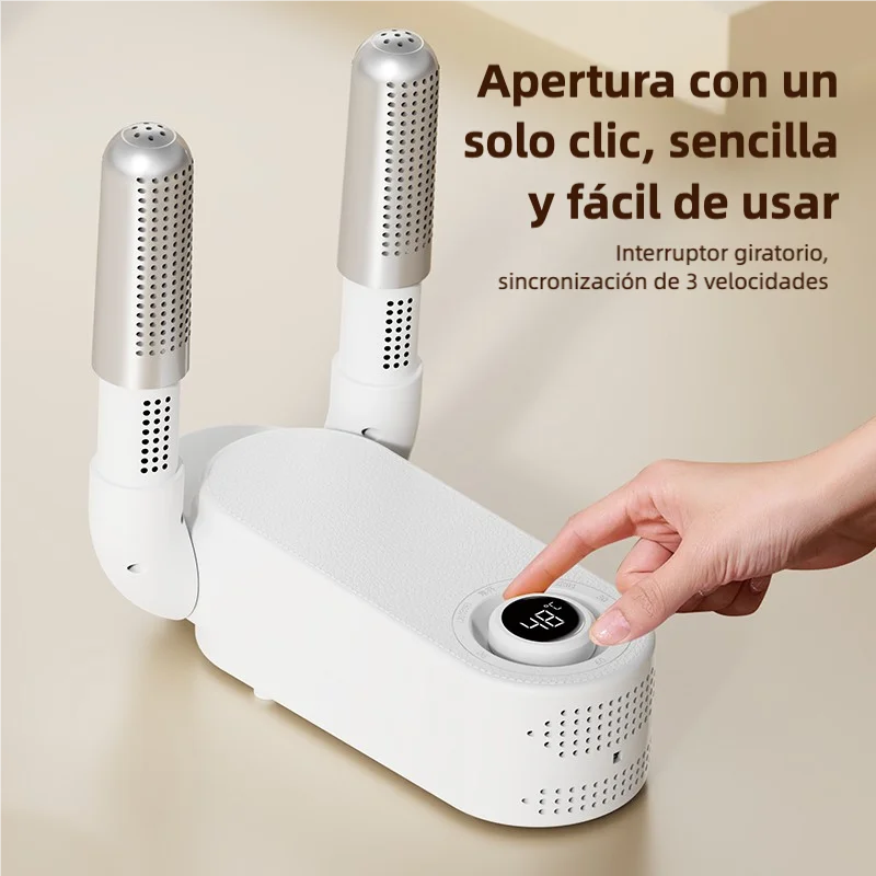 Secador de botas para botas de trabajo, secador de zapatos con soplador de calor, secador de guantes y calentador de botas, Rejilla de secado ajustable a 180°, Puertos de secado flexibles, Temporizador inteligente
