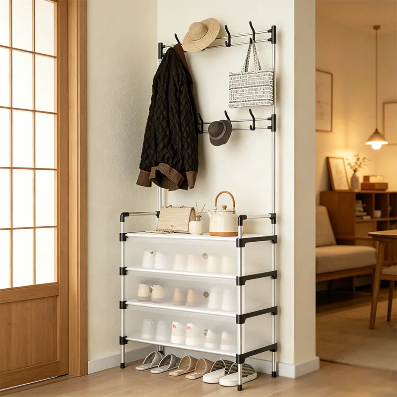 Organizador de Zapatos Multifuncional con Cubierta Antipolvo, Ideal para Ropa, Sombreros y Artículos Diarios