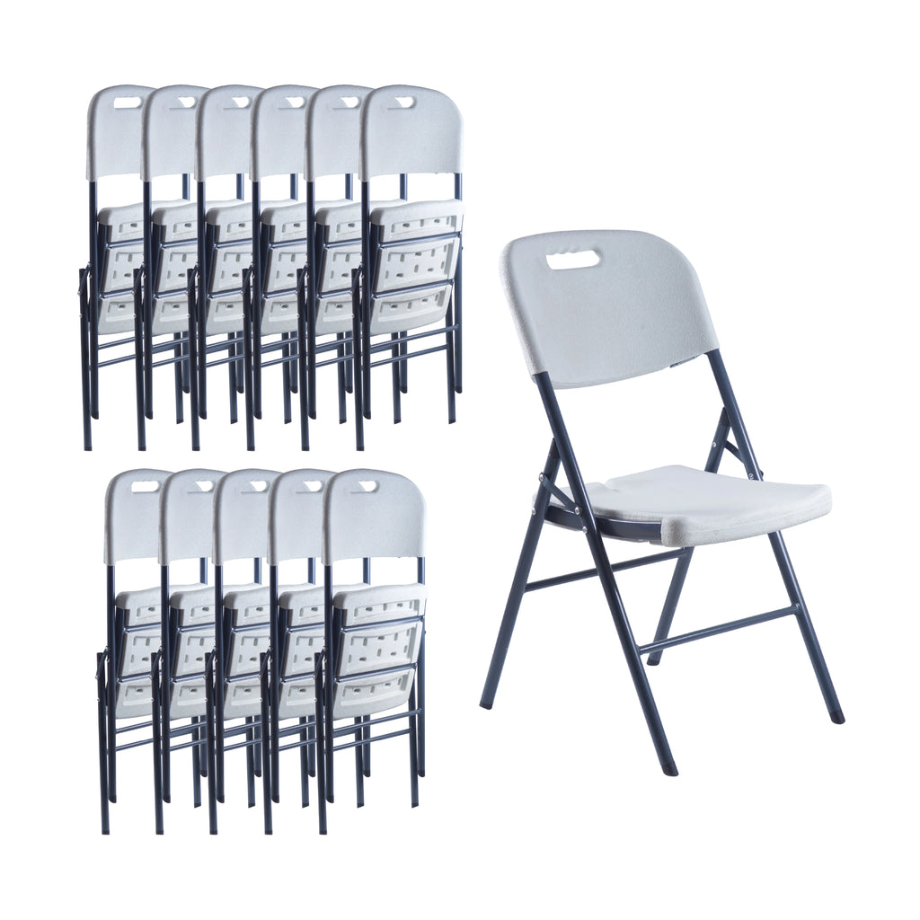 Combo 12 Sillas Plegables Blancas | Resistentes y Compactas | Ideal para Eventos, reuniones, negocios y el hogar
