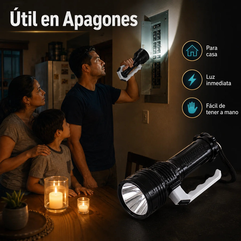 Linterna LED de Mano Portátil 100 Lúmenes, 1W, 3 Modos de Iluminación, Usa 3 Pilas AA, Agarre Cómodo, Ideal para Apagones, Caminatas, Camping, Patio, Coche y Uso Diario（No Incluida Batería）