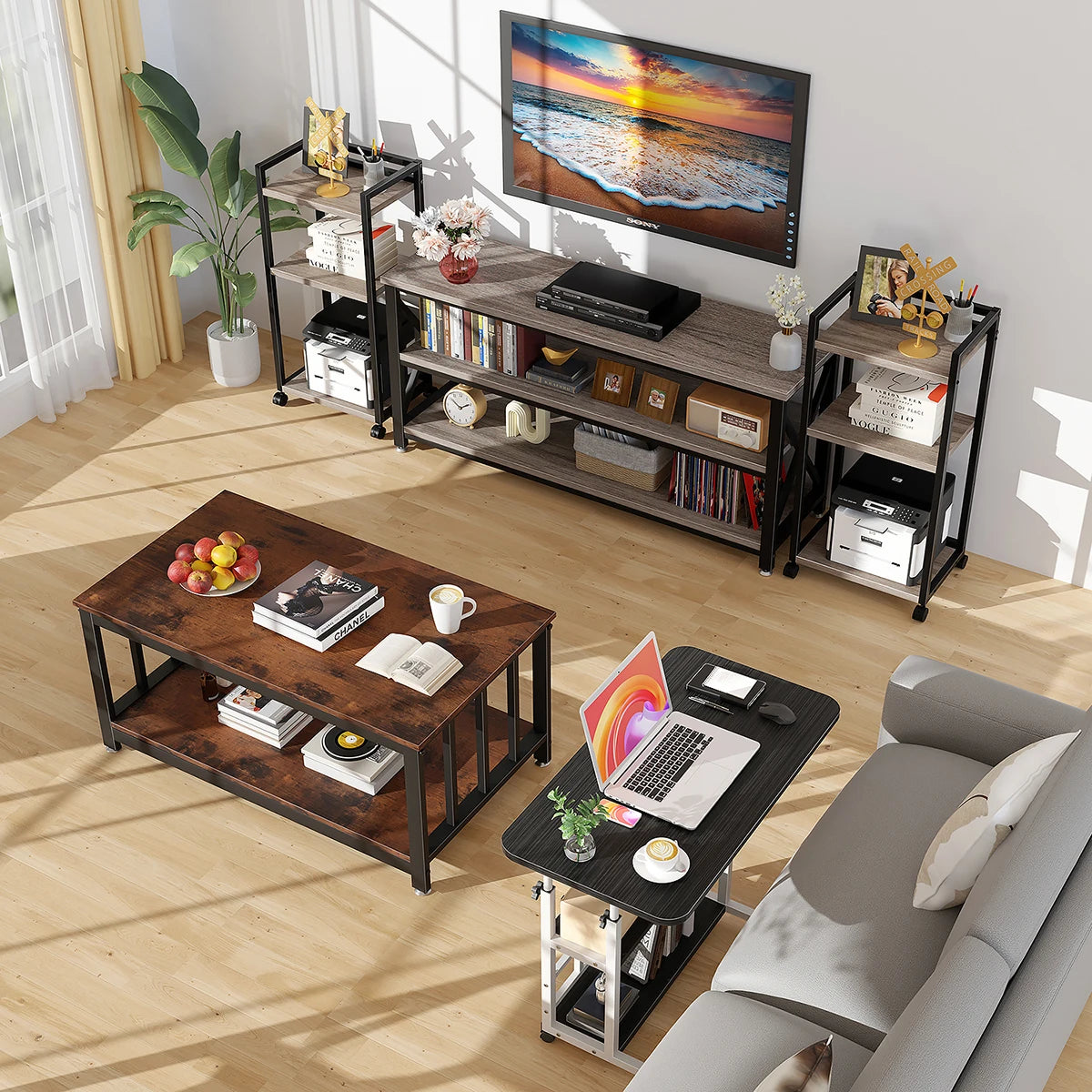 3 Piso Mesa Para Laptop Altura Ajustable Mesa Laterales 60cm