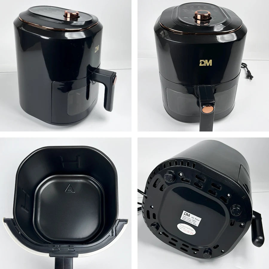 Freidora de Aire 7.5L con Ventana Visual, 10 Programas Automáticos, Cocción Sin Aceite 360°, Antiadherente, Temporizador, Ideal para Pollo/Papas/Pizza, Hogar y Oficina.