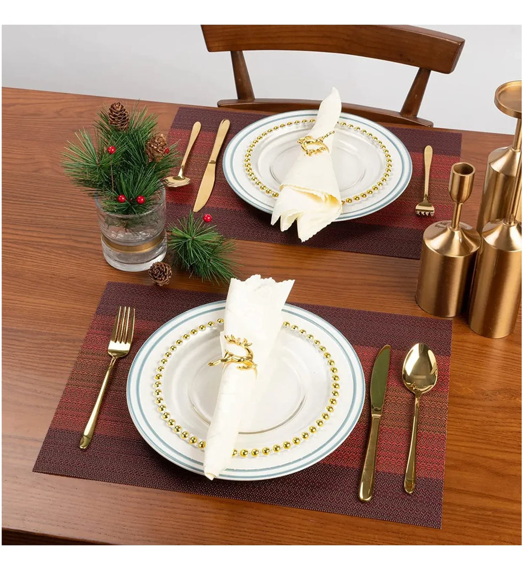 Manteles Individuales Antideslizantes Lab.G Para Restaurante 8 Pcs Rojo