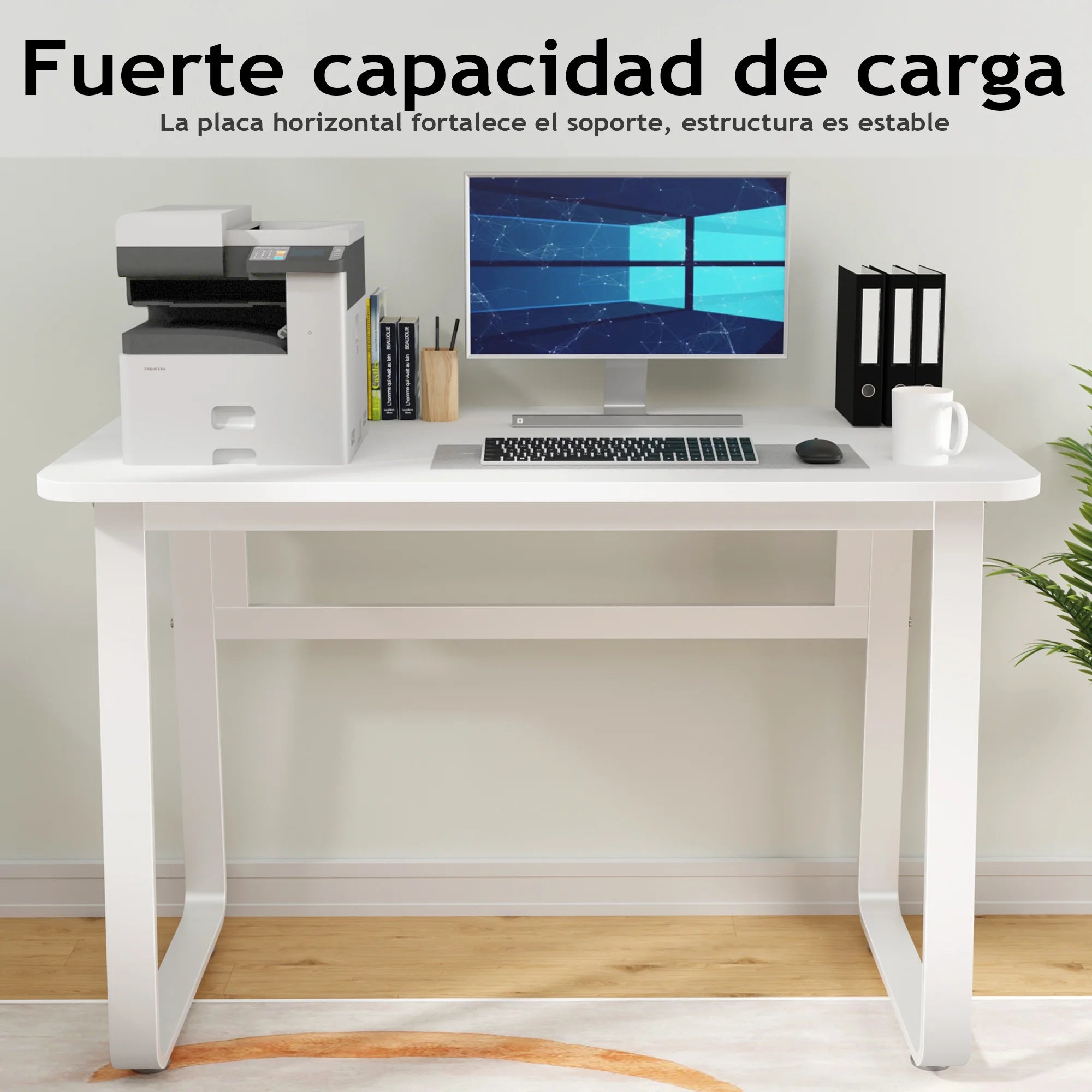 Escritorio de Computadora Moderno, Mesa de Escritorio Estilo Minimalista con Estructura Robusta para Hogar y Oficina, 100/120*60cm