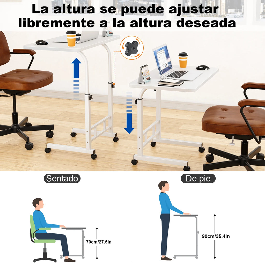 Mesas Laterales Con Ruedas Soportes Para Laptops Con Ruedas Y De Altura Ajustable,60x40x90cm Mesas De Reunión,mesas Laterales,ajustable Escritorio Mesas Para Jardin Altura Ajustable Mesa Laterales Escritorio