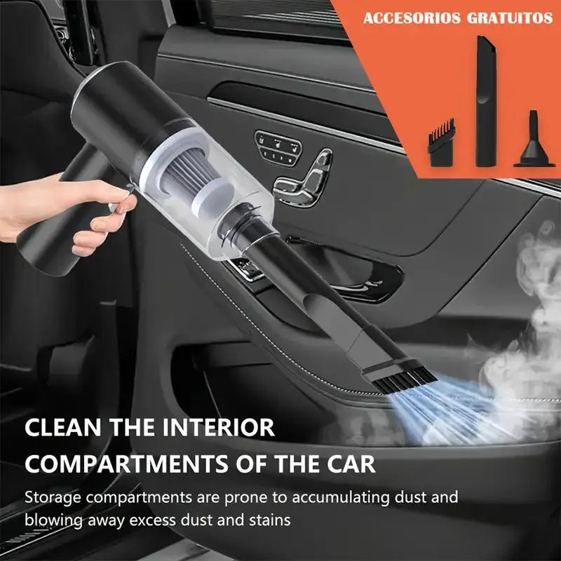 Aspirador de coche inalámbrico de 120W, aspirador portátil de mano inalámbrico para polvo, aspirador de alta potencia para el hogar, la Oficina y el coche