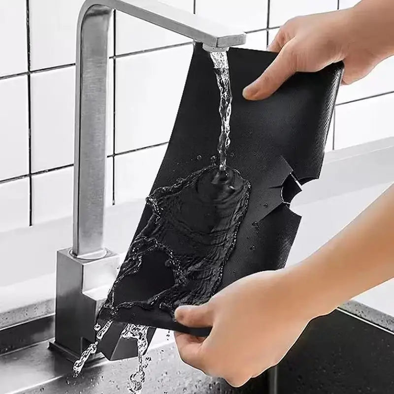 2pcs Almohadilla de aceite antiadherente para estufa de Gas, Protector de estufa de Gas resistente al calor, alfombrilla de limpieza de estufa doble reutilizable, Kit integrado,